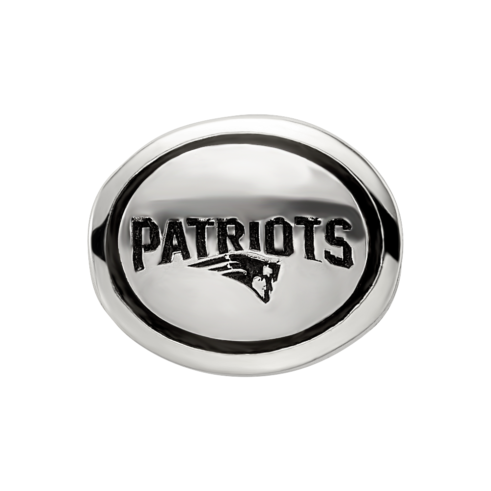 Sterling Silver Antiqued New England Patriots Nfl Bead