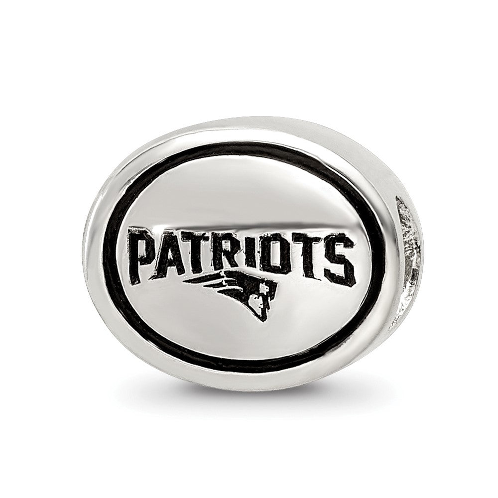 Sterling Silver Antiqued New England Patriots Nfl Bead