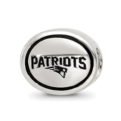 Sterling Silver Antiqued New England Patriots Nfl Bead
