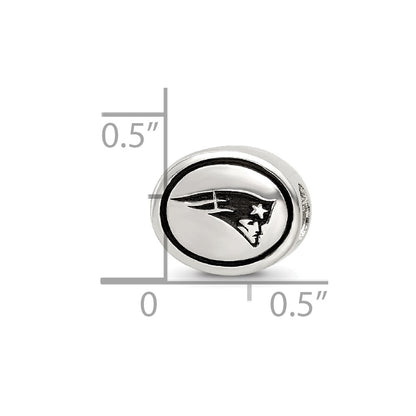 Sterling Silver Antiqued New England Patriots Nfl Bead