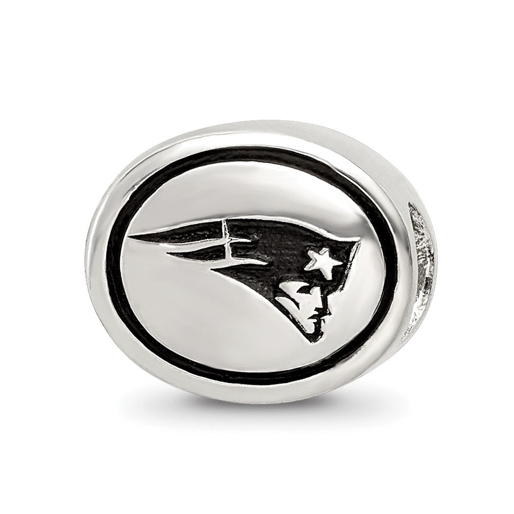 Sterling Silver Antiqued New England Patriots Nfl Bead