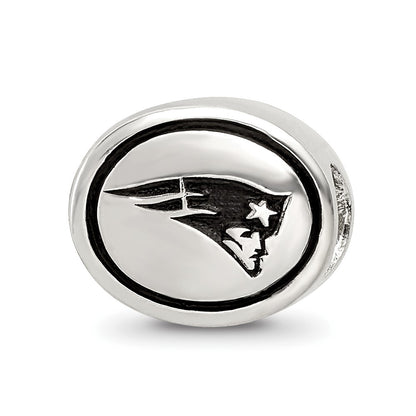 Sterling Silver Antiqued New England Patriots Nfl Bead