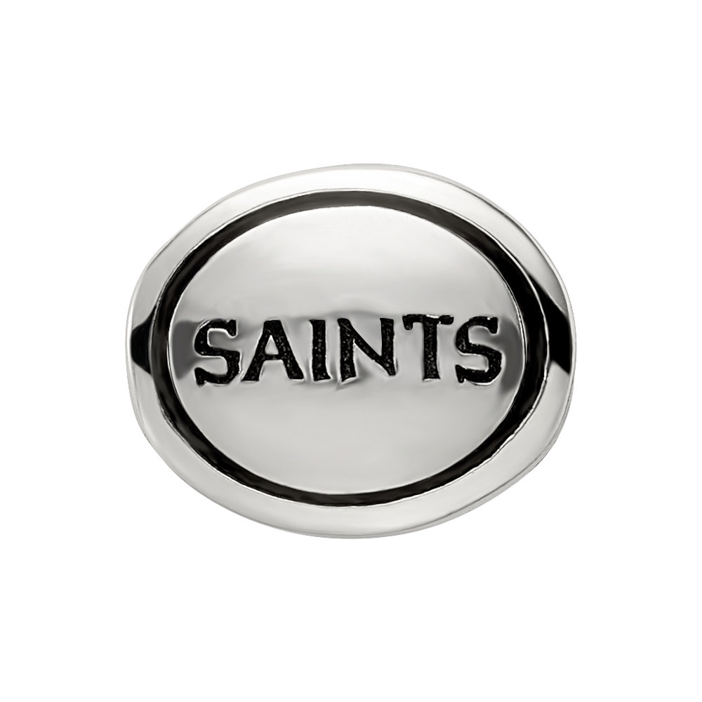 Sterling Silver Antiqued New Orleans Saints Nfl Bead
