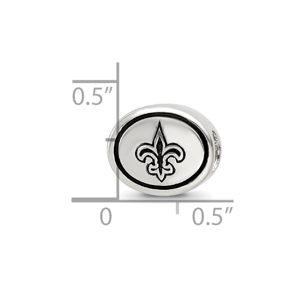 Sterling Silver Antiqued New Orleans Saints Nfl Bead
