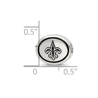 Sterling Silver Antiqued New Orleans Saints Nfl Bead