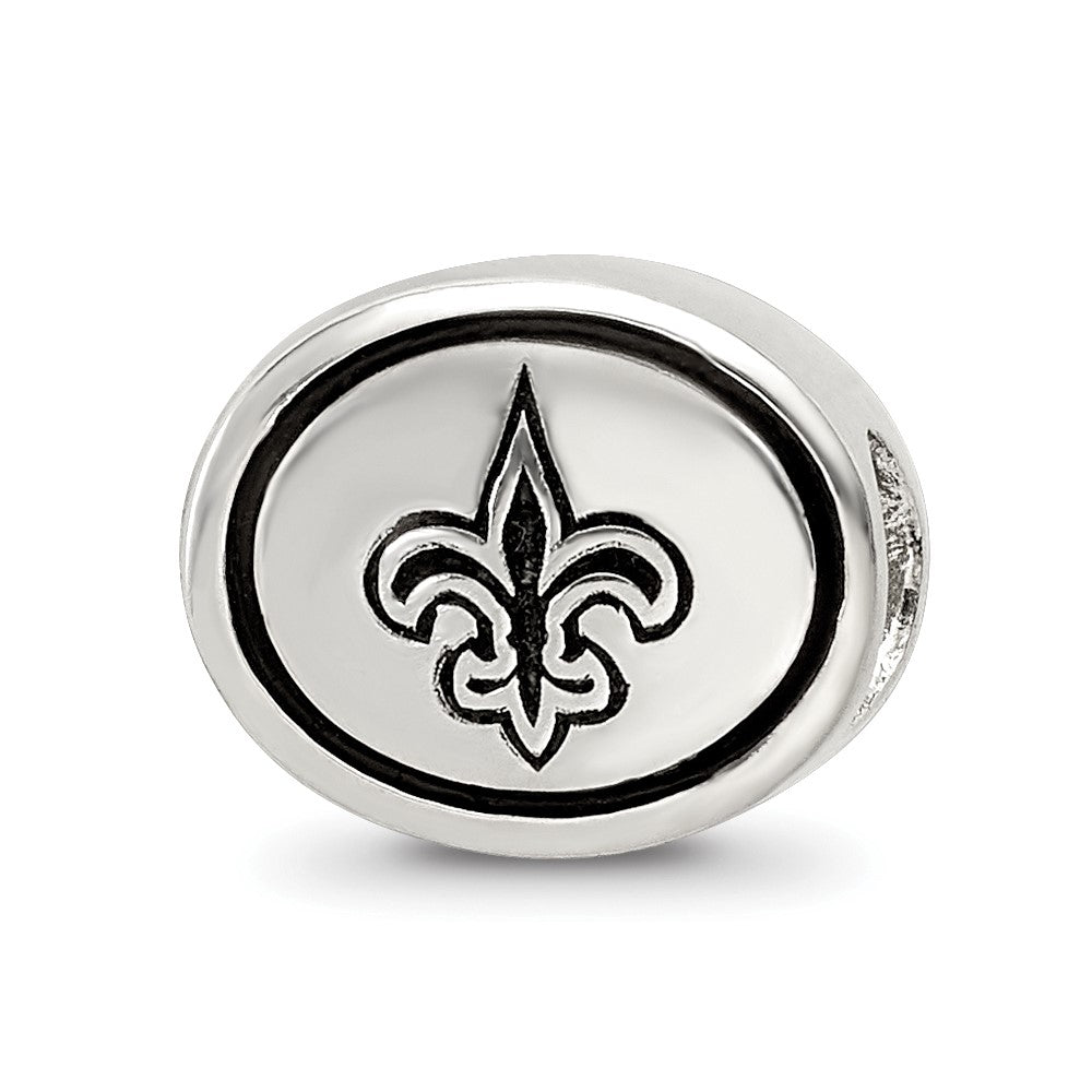 Sterling Silver Antiqued New Orleans Saints Nfl Bead