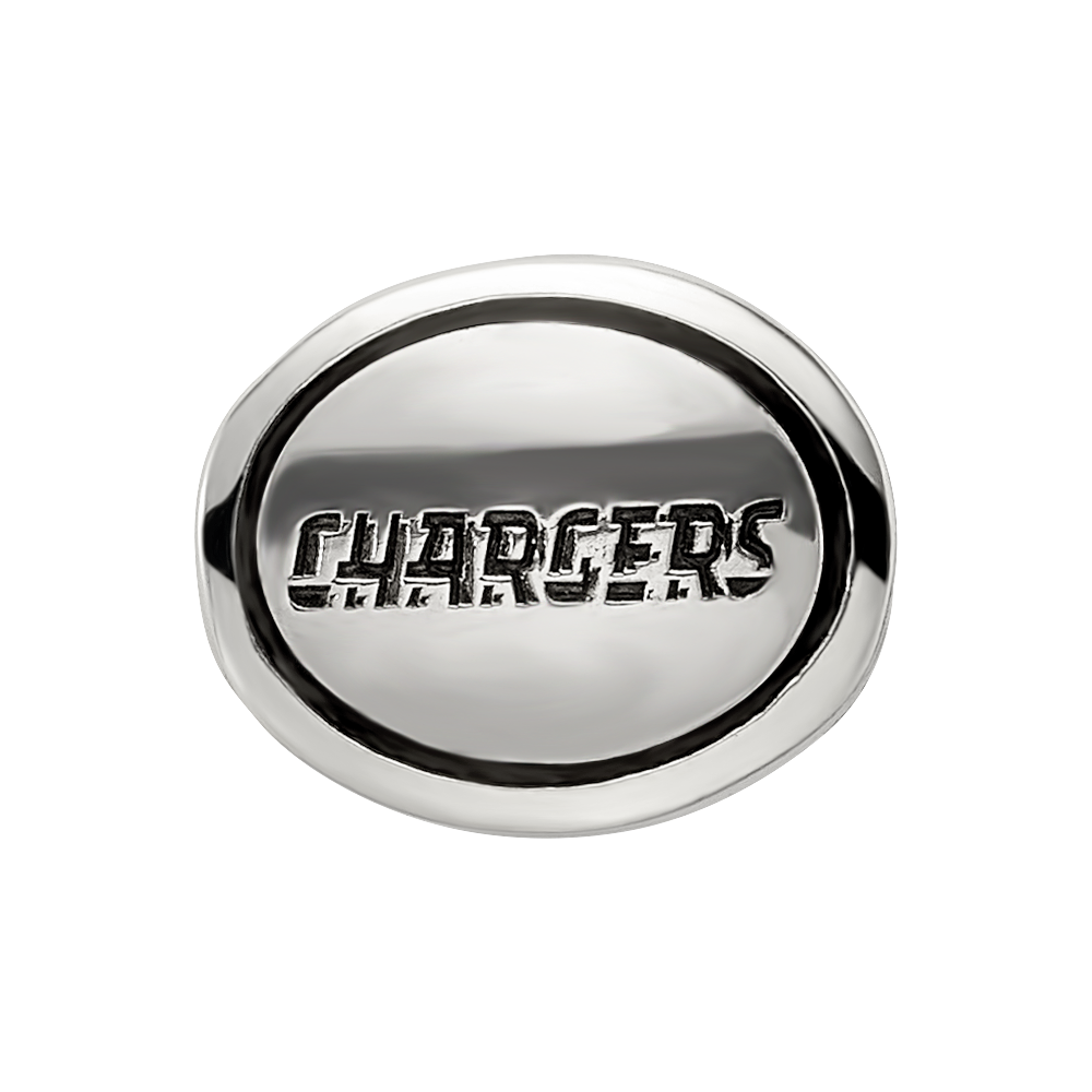Sterling Silver Antiqued Los Angeles Chargers Nfl Bead