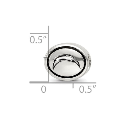 Sterling Silver Antiqued Los Angeles Chargers Nfl Bead
