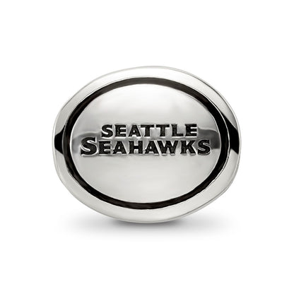 Sterling Silver Antiqued Seattle Seahawks Nfl Bead