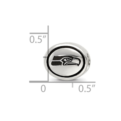 Sterling Silver Antiqued Seattle Seahawks Nfl Bead