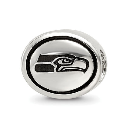 Sterling Silver Antiqued Seattle Seahawks Nfl Bead