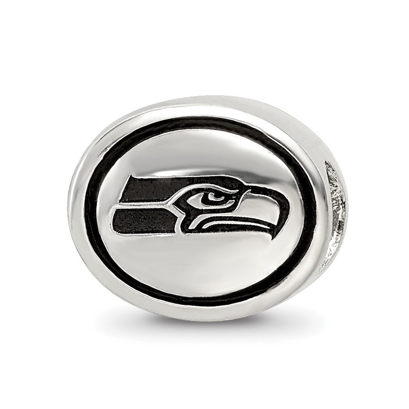 Sterling Silver Antiqued Seattle Seahawks Nfl Bead