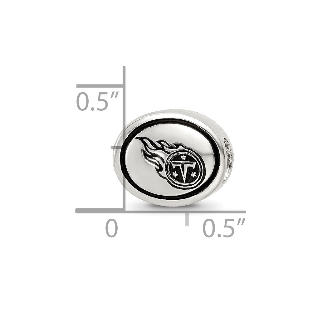 Sterling Silver Antiqued Tennessee Titans Nfl Bead