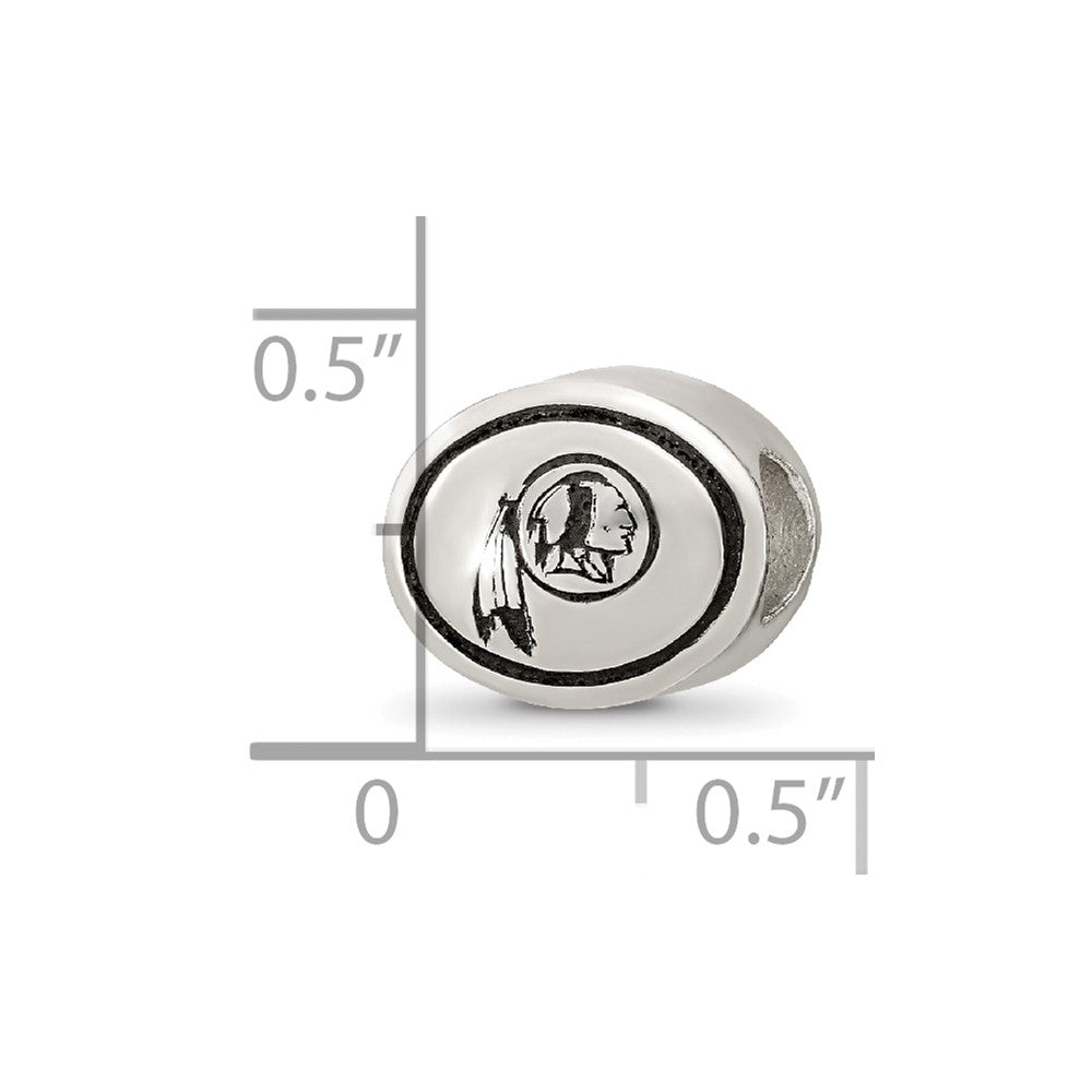 Sterling Silver Antiqued Washington Football Nfl Bead