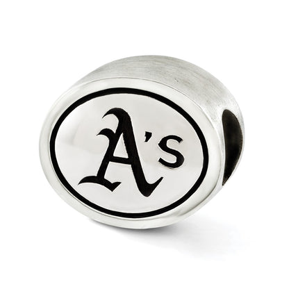 Sterling Silver Mlb Siskiyou Buckle Antiqued Oakland A'S Bead