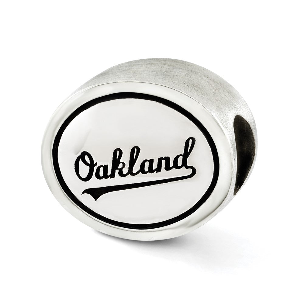Sterling Silver Mlb Siskiyou Buckle Antiqued Oakland A'S Bead