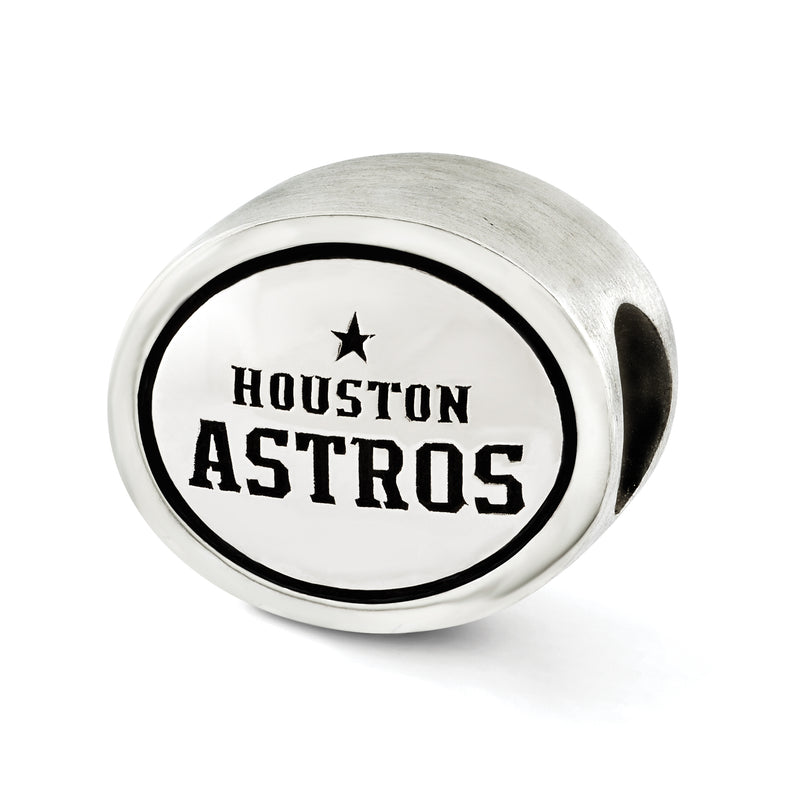 Sterling Silver Mlb Siskiyou Buckle Antiqued Houston Astros Bead