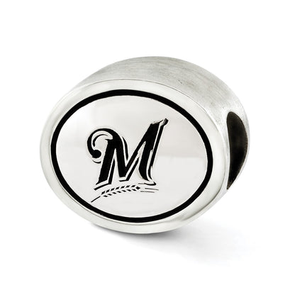 Sterling Silver Mlb Siskiyou Buckle Antiqued Milwaukee Brewers Bead