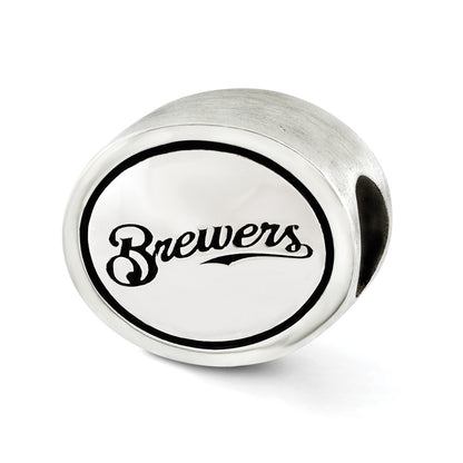 Sterling Silver Mlb Siskiyou Buckle Antiqued Milwaukee Brewers Bead