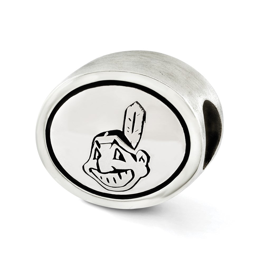 Sterling Silver Mlb Siskiyou Buckle Antiqued Cleveland Indians Bead