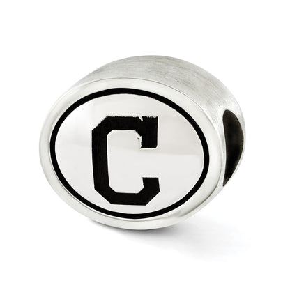 Sterling Silver Mlb Siskiyou Buckle Antiqued Cleveland Indians Bead