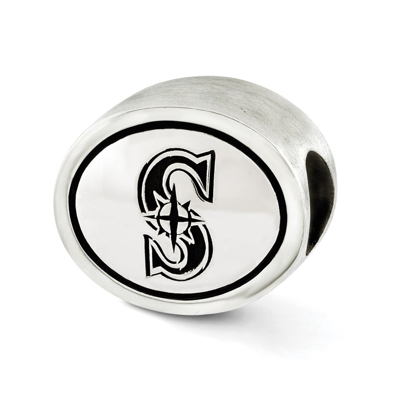 Sterling Silver Mlb Siskiyou Buckle Antiqued Seattle Mariners Bead