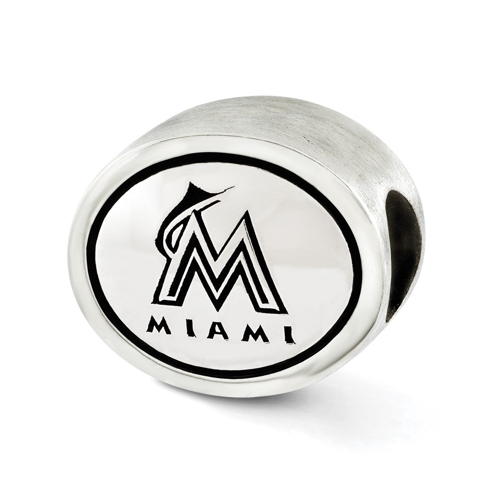Sterling Silver Mlb Siskiyou Buckle Antiqued Miami Marlins Bead