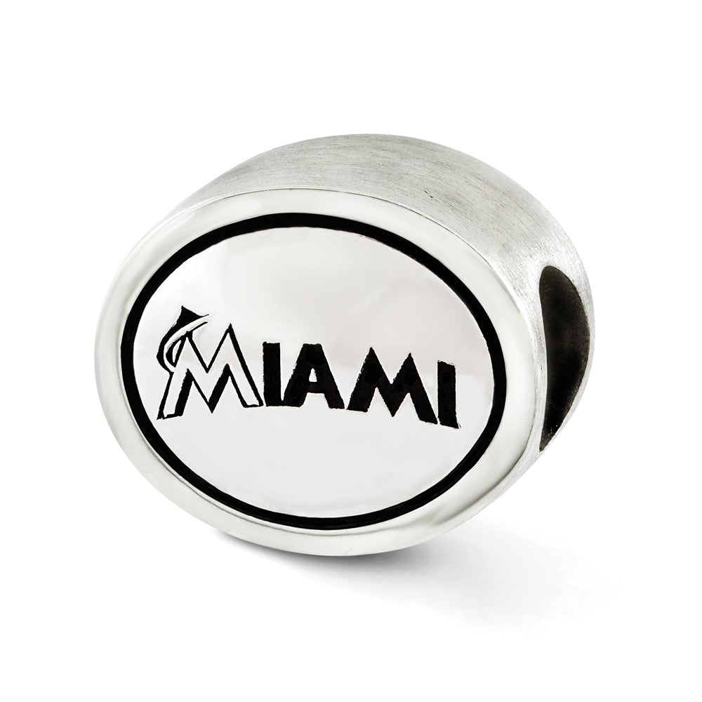 Sterling Silver Mlb Siskiyou Buckle Antiqued Miami Marlins Bead