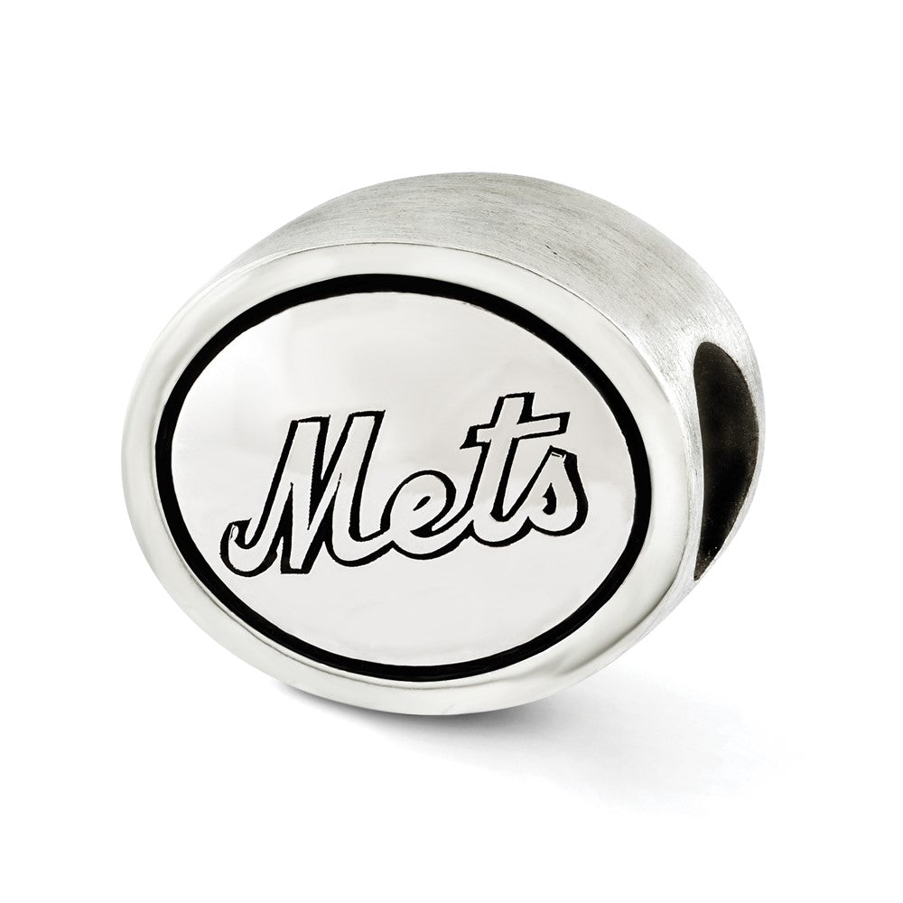 Sterling Silver Mlb Siskiyou Buckle Antiqued New York Mets Bead