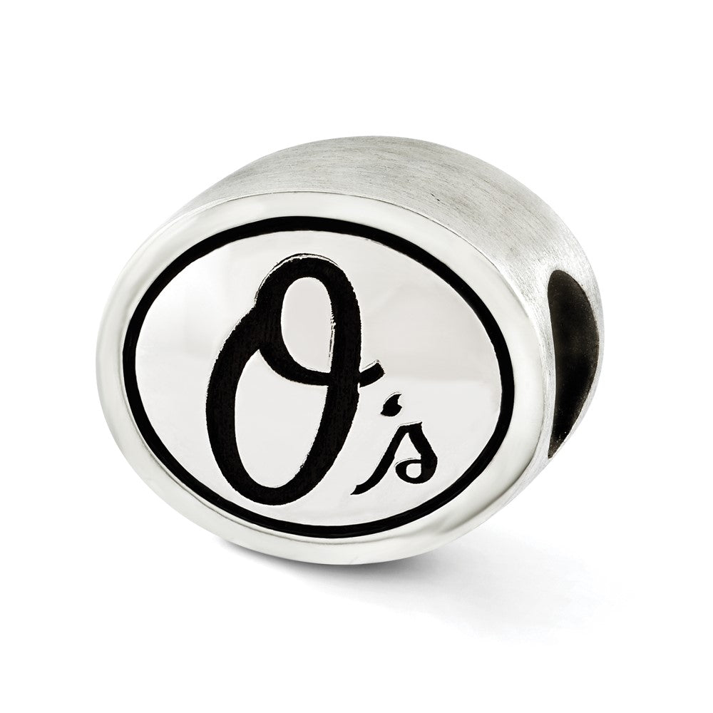 Sterling Silver Mlb Siskiyou Buckle Antiqued Baltimore Orioles Bead