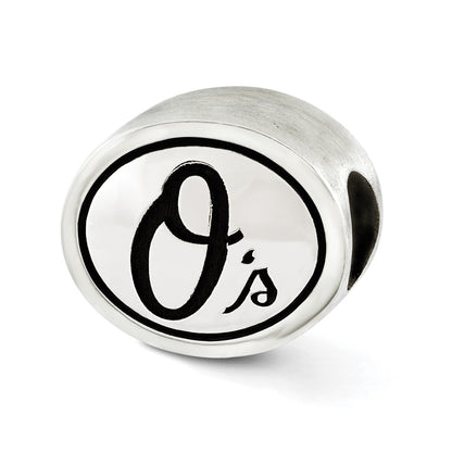 Sterling Silver Mlb Siskiyou Buckle Antiqued Baltimore Orioles Bead