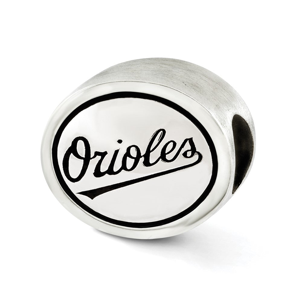Sterling Silver Mlb Siskiyou Buckle Antiqued Baltimore Orioles Bead
