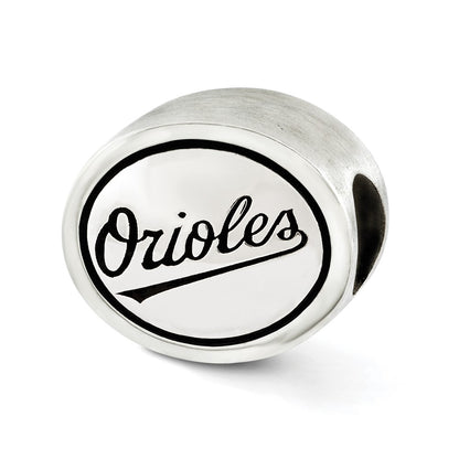 Sterling Silver Mlb Siskiyou Buckle Antiqued Baltimore Orioles Bead