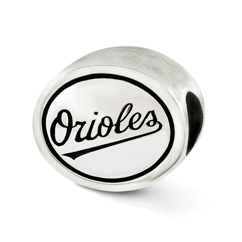 Sterling Silver Mlb Siskiyou Buckle Antiqued Baltimore Orioles Bead