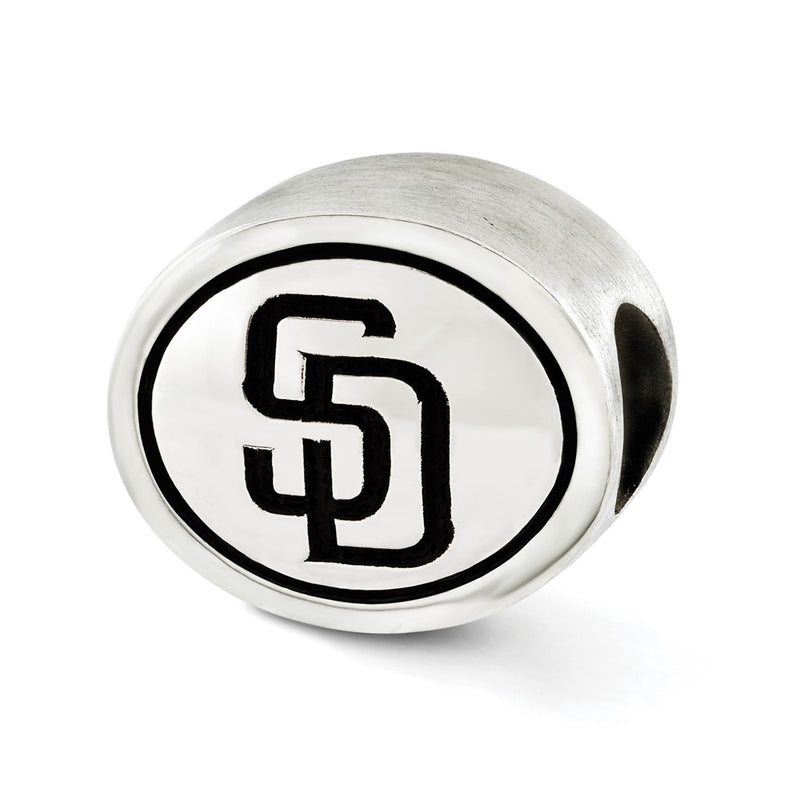 Sterling Silver Mlb Siskiyou Buckle Antiqued San Diego Padres Bead