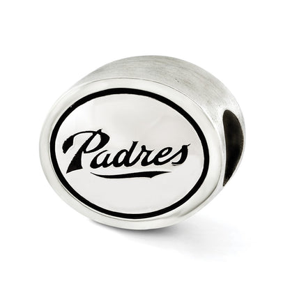 Sterling Silver Mlb Siskiyou Buckle Antiqued San Diego Padres Bead