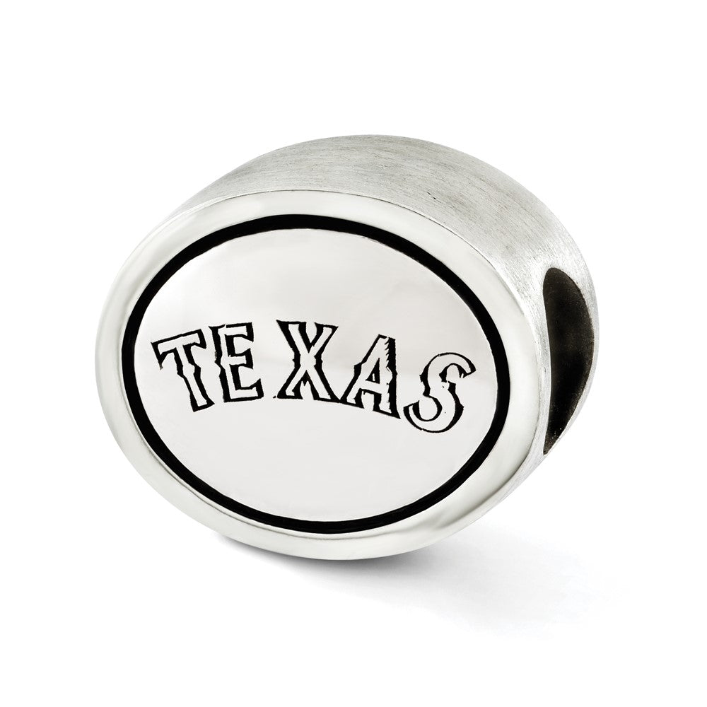Sterling Silver Mlb Siskiyou Buckle Antiqued Texas Rangers Bead