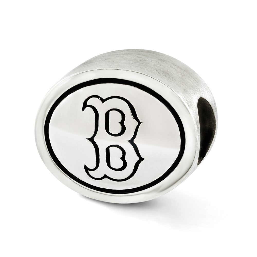 Sterling Silver Mlb Siskiyou Buckle Antiqued Boston Red Sox Bead