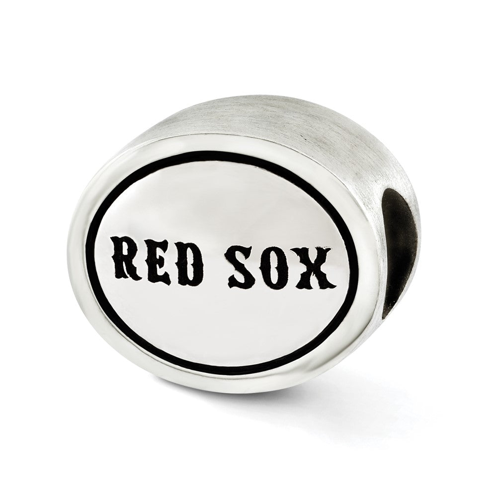 Sterling Silver Mlb Siskiyou Buckle Antiqued Boston Red Sox Bead