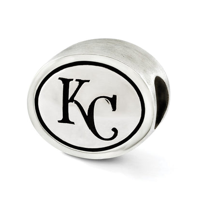Sterling Silver Mlb Siskiyou Buckle Antiqued Kansas City Royals Bead