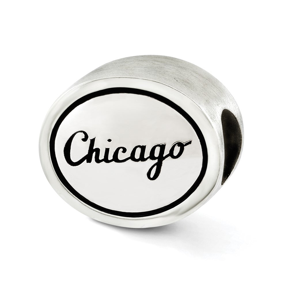 Sterling Silver Mlb Siskiyou Buckle Antiqued Chicago White Sox Bead
