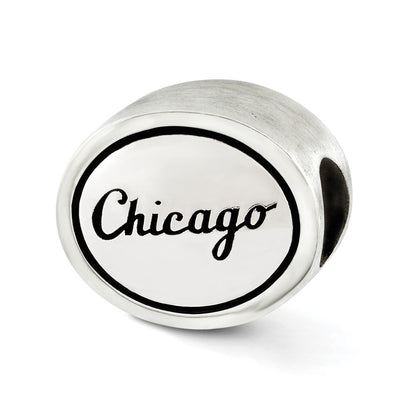 Sterling Silver Mlb Siskiyou Buckle Antiqued Chicago White Sox Bead
