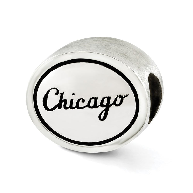 Sterling Silver Mlb Siskiyou Buckle Antiqued Chicago White Sox Bead