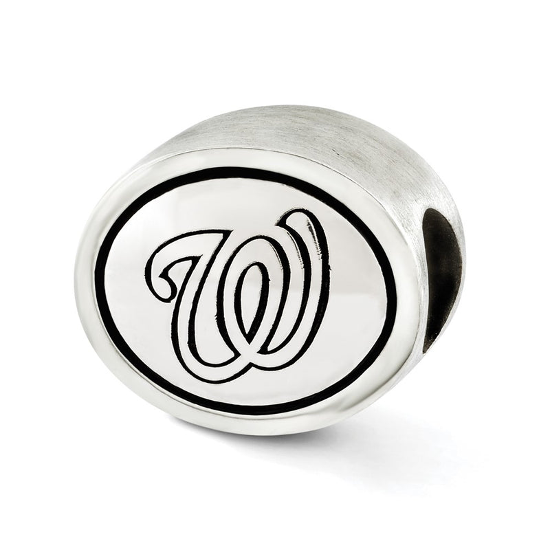 Sterling Silver Mlb Siskiyou Buckle Antiqued Washington Nationals Bead