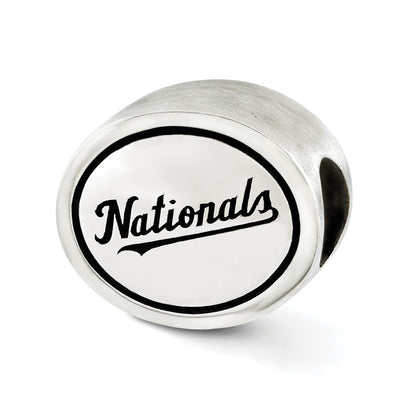 Sterling Silver Mlb Siskiyou Buckle Antiqued Washington Nationals Bead