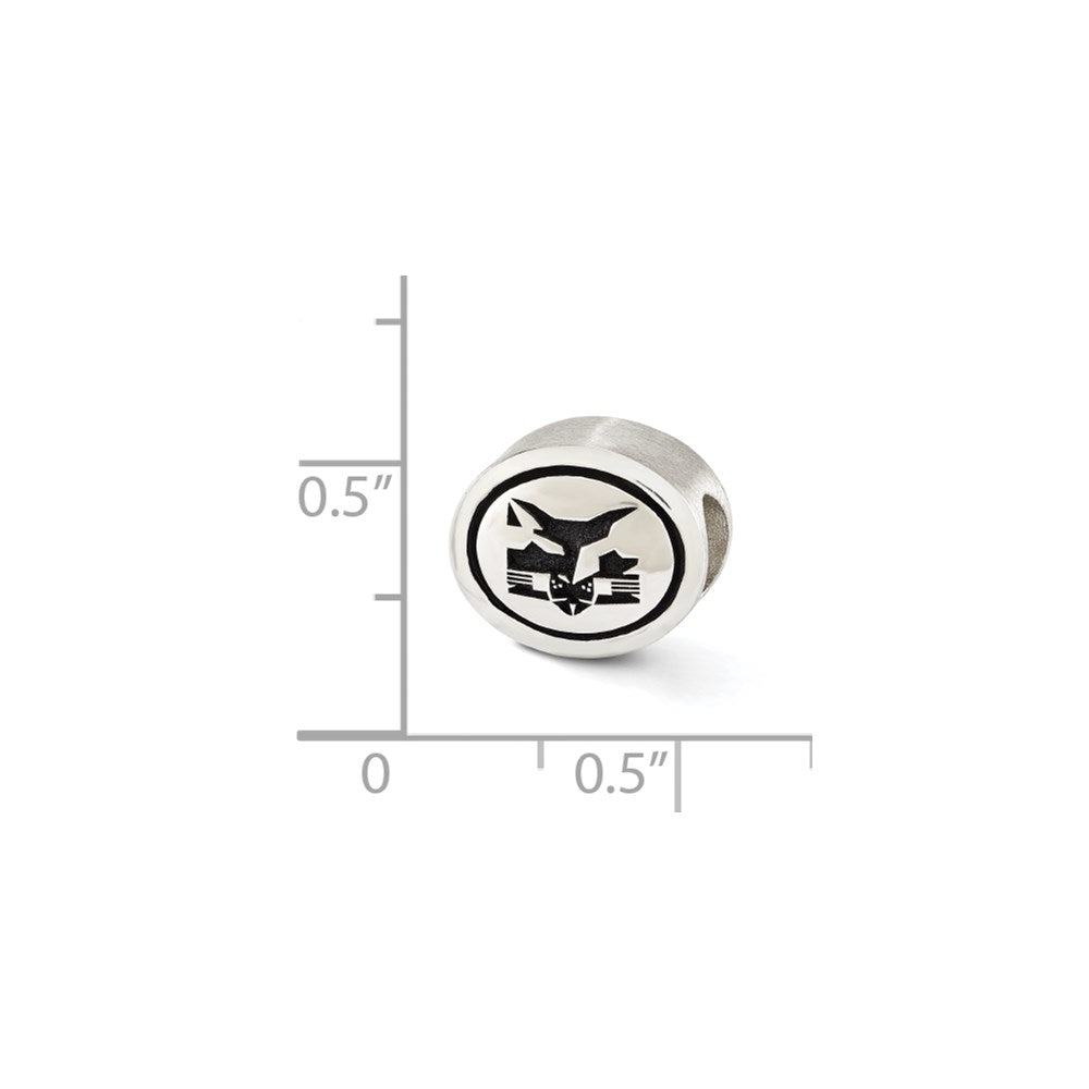 Sterling Silver Antiqued New York University Collegiate Bead