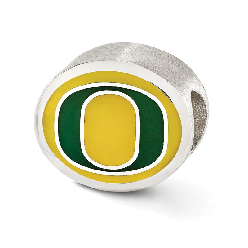 Sterling Silver Enameled University Of Oregon Collegiate Bead