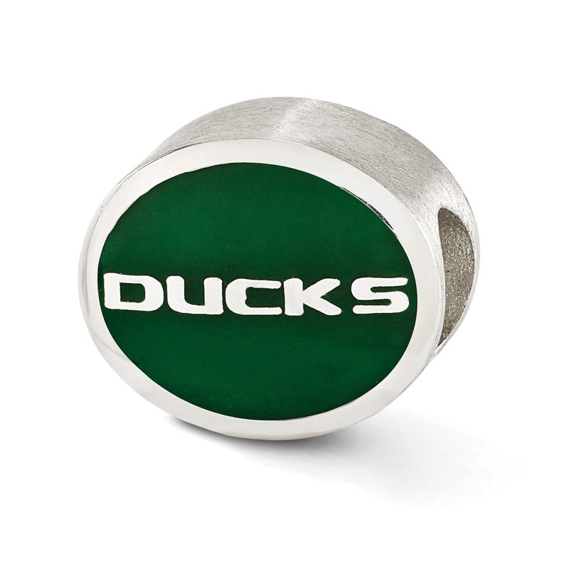 Sterling Silver Enameled University Of Oregon Collegiate Bead