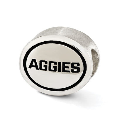 Sterling Silver Antiqued Utah State University Collegiate Bead