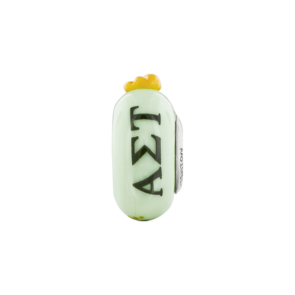 Sterling Silver Ster.Silver Reflections Hand Painted Alpha Sigma Tau Fenton Glass Bead